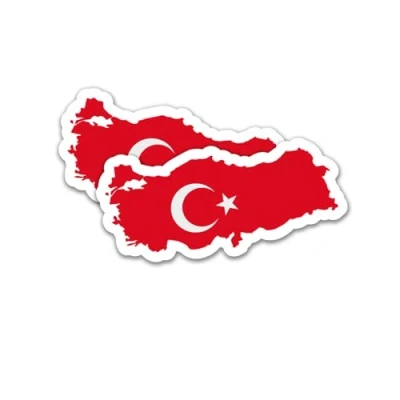 Abbildung von Finest Folia 2er Set Länder Silhouetten Aufkleber Länderaufkleber Bundesland Flagge Sticker für Auto Fahrrad Motorrad Modellblau selbstklebend wetterfest R215 (22 Türkei)