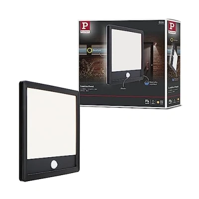 Abbildung von Paulmann 94665 LED Außenleuchte Panel Lamina mit Bewegungsmelder IP44 eckig incl. 1x14,5 W Warmweiß Schwarz Außenpanel Kunststoff Lichtpanel 3000 K