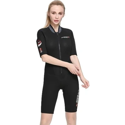 Abbildung von Cressi Endurance Lady Shorty Wetsuit 3mm Neopren Für Frauen Taucher Und Schnorchler, Schwarz/Grau
