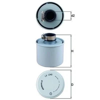 Abbildung von MAHLE ORIGINAL LX 1245 Luftfilter 70,0 85,0 Filtereinsatz
