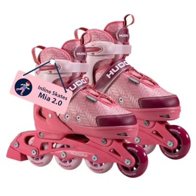 Abbildung von HUDORA Inline Skates Mia / Leon 2.0 Inliner für Kinder Jugendliche &amp; Erwachsene in versch. Größen Farben Roller bis zu 4 verstellbar bequeme stilvolle Rollerskates