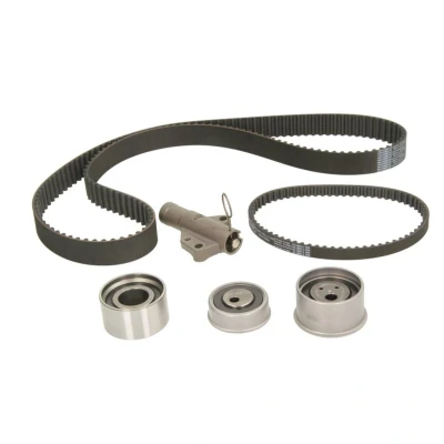 Abbildung von SKF VKMA 95966 Zahnriemensatz 153 mit Spanndämpfer, Spannrolle abgerundetem Zahnprofil MITSUBISHI: Lancer 7 Limousine