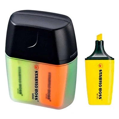 Abbildung von Textmarker STABILO BOSS MINI 4er Box gelb, blau, grün, orange