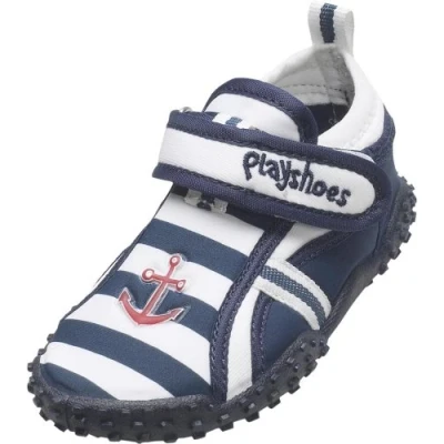 Abbildung von Playshoes Unisex Kinder Aquaschuhe Aqua Schuhe Maritim, Marine Weiß 26/27 EU
