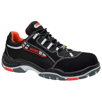 Abbildung von ELTEN Sicherheitsschuhe SENEX ESD S3, Herren, Textil, Kunststoffkappe (leichter als Stahlkappe), leicht, sportlich, Schwarz/Rot, Größe: 43