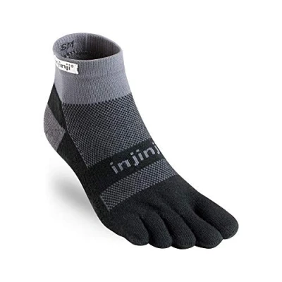Abbildung von Injinji 2.0 Run Midweight Mini Crew Socken Unisex Schwarz Grau Größe: S