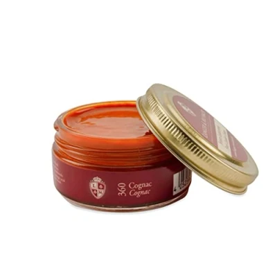 Abbildung von Langer &amp; Messmer feinste Ledercreme zur Glattlederpflege hochwertige Schuhcreme Für die Schuhpflege 50ml alle Glattlederschuhe geeignet Cognac