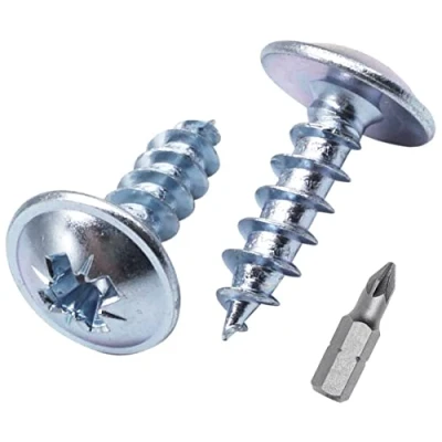 Abbildung von SKIR&#039;CO (30 Stück) Verzinkter Stahl 6,0 x 20 mm Silber Holzschrauben, Metallschrauben, Oblatenkopf, Pozidriv, selbstschneidend