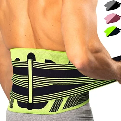Abbildung von Feel Recovery Rückenbandage für Herren &amp; Damen Rückenstützgürtel Arbeit Sport Unterstützung des unteren Rückens bei Ischias, Bandscheibenvorfall, Skoliose Rückenschmerzen (L, Grün)