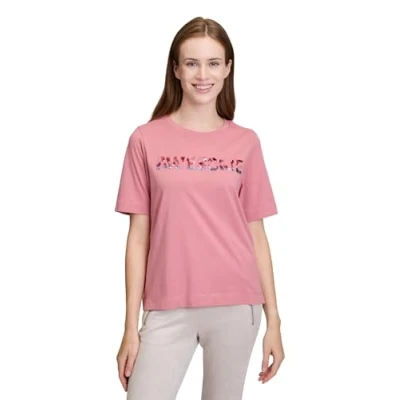 Abbildung von Cartoon Rundhals Kurzarm Tshirt print, Damen, Größe: 34, Patch rosé blue