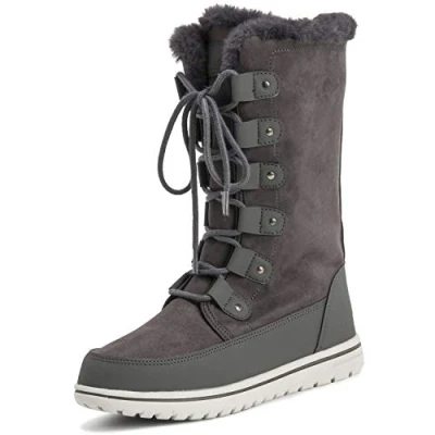 Abbildung von Polar Boot Damen Hoch Dauerhaft Kunstpelz Winter Regen Schnee Wasserdicht Draussen Kalb Stiefel 5 GRE38 AYC0531