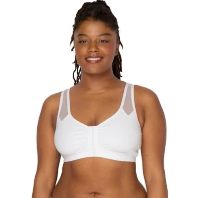 Abbildung von Fruit of the Loom Damen Comfort Front Close Bra with Mesh Straps Sport BH, Undurchsichtige, Weiß, 40