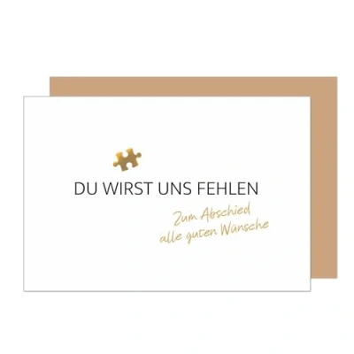Abbildung von Edition Seidel Premium Glückwunschkarte zum Abschied mit Umschlag. Abschiedskarte Grußkarte Karte Billet Ruhestand Jobwechsel Mann Frau Kollege Kollegin Freunde (AS132 SW024)