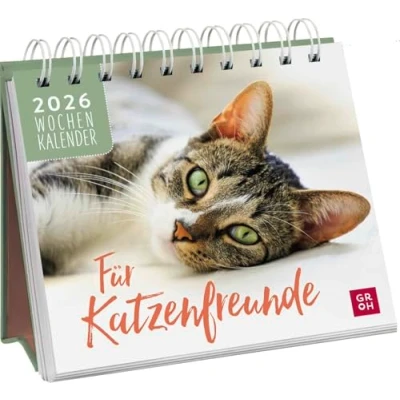Abbildung von Mini Wochenkalender 2026: für Katzenfreunde: Tischkalender zum Aufstellen mit Wochenkalendarium Katzenliebhaber