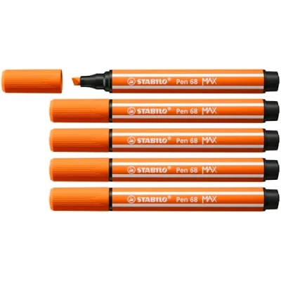 Abbildung von STABILO Premium Filzstift mit dicker Keilspitze Pen 68 MAX 5er Pack gelbrot