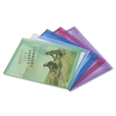 Abbildung von Rapesco 1039 ECO Dokumentenmappe mit Druckknopf, A4, unterschiedliche Transparente Farben, 5 Stück