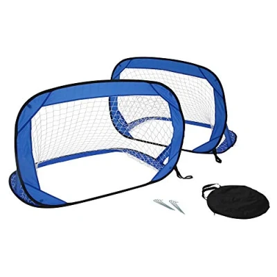Abbildung von DREAMSPORTS 24 Fußballtor 2er Set für Kinder und Erwachsene 2 Mini Pop up Fussballtore Garten Strand Faltbar, zum Mitnehmen wie Wurfzelt aufbaubar. Größe: 120 x 80 cm