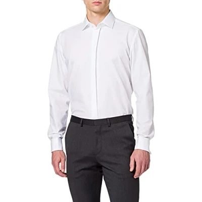 Abbildung von Seidensticker Business Hemd Slim Fit Bügelfrei Kent Kragen Langarm Umschlagmanschette 100% Baumwolle