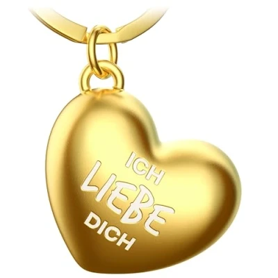 Abbildung von FABACH liebe Schlüsselanhänger Herz mit Gravur Ich dich Partner als Glücksbringer Freundin Geschenk