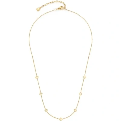 Abbildung von Leonardo Jewels Halskette Ciao Janna, Kette aus feiner Edelstahl Spiegel Ankerkette mit Kleeblatt Ornamenten, gold, 42 47 cm, Schmuck Geschenk, 023940