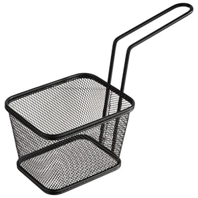 Abbildung von APS 40627 Servier Frittierkorb SNACKHOLDER, Snackkorb, Edelstahl, 13 x 10,5 9 cm, schwarz