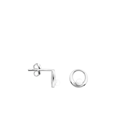 Abbildung von Sofia Milani Pearl Circle Ohrringe, Damen, Größe: One Size, Silver