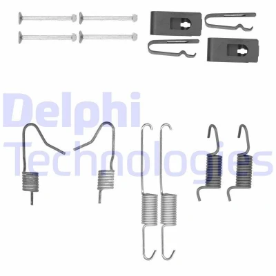 Abbildung von DELPHI LY1402 Zubehörsatz, Feststellbremsbacken TOYOTA: RAV4 III Off Road, Yaris I Hatchback, Avensis II NISSAN: Qashqai / Qashqai+2