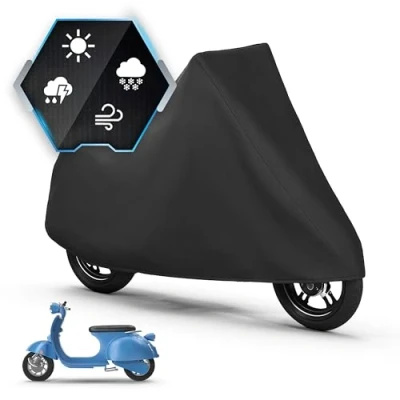 Abbildung von Motorrad Abdeckplane All Weather S, 100% wasserdichte Outdoor Plane, Vespa Ganz Jahres Schutz Zubehör Plane schwarz 185x90x110 cm