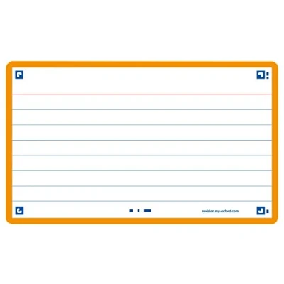 Abbildung von Oxford FLASH 2.0 Karteikarten A7, Lernkarten, 75x125mm, liniert, orange, 80 Blatt
