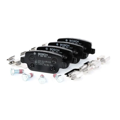 Abbildung von BOSCH 0 986 494 214 Bremsbelagsatz Low Metallic mit Schrauben Zubehör FORD: KUGA 1, S Max Mk1, MONDEO 4 Turnier, LAND ROVER: Freelander 2 Off Road