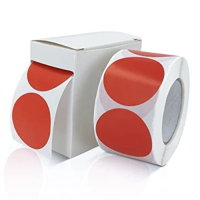 Abbildung von Runde Aufkleber 38mm Rot Selbstklebend Rolle kleine Klebepunkte Etiketten Farbkodierung kreise Sticker Ablösbare Wetterfest Mit Spenderbox 500 Stück