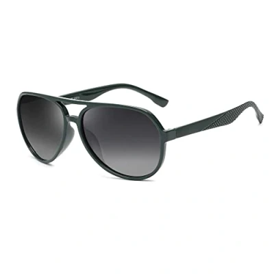 Abbildung von JIM HALO Polarisierte Sonnenbrille Männer Frauen, Retro Pilot Schatten für das Fahren Angeln Grün/Farbverlauf Grau