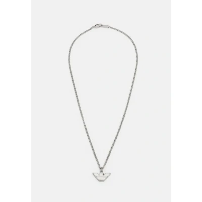 Abbildung von Emporio Armani LOGO Necklace Halskette silvercoloured, Herren, Größe: One Size, Silver coloured
