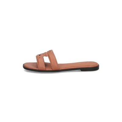 Abbildung von Tommy Hilfiger LOGO Strap MULE Pantolette flach, Damen, Größe: 36, Cinnamon bark Schuhe