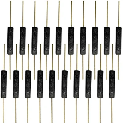 Abbildung von QitinDasen 20Pcs Premium GPS 14A Kunststoff Reedschalter, 2.5X14mm Kontakt Magnetisch Reed Schalter, Magnetischer Induktionsschalter, Reedkontakt Schließer (N/O) Steuerung Schalter