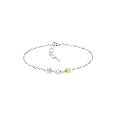 Abbildung von Elli Armband Sterne STAR Astro Tricolor Trend Basic Armband, Damen, Größe: 16, Silber