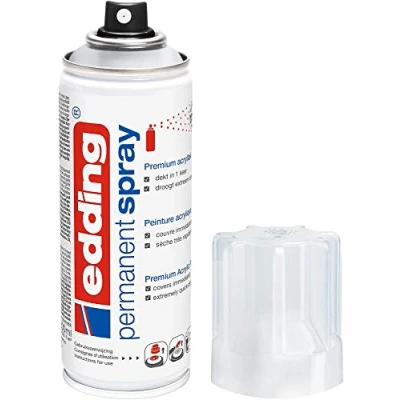 Abbildung von edding 5200 Permanentspray Klarlack transparent glänzend 200 ml Acryllack für ein glänzendes Finish zum Fixieren und Schützen der Lackierung Spray