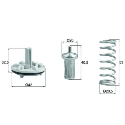 Abbildung von MAHLE ORIGINAL TX 183 80D Kühlwasserthermostat 80 42 mit Dichtung VOLKSWAGEN: GOLF 6, Sharan II, Passat B7 Variant, SEAT: Alhambra SKODA: Fabia 2
