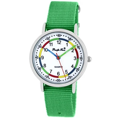 Abbildung von Pacific Time Mädchen Jungen Uhr analog Quarz mit Textilarmband 865230