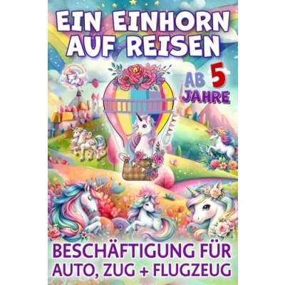 Abbildung von Ein Einhorn auf Reisen Beschäftigung für Auto, Zug &amp; Flugzeug: Reise Kinder ab 5 Jahre, farbenfrohe Wimmelbilder, Reisespiele und Rätsel