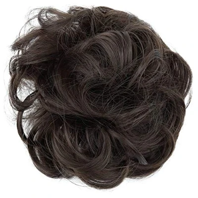 Abbildung von CAISHA Haarteil Haargummi Hochsteckfrisuren Brautfrisuren Voluminös Gelockt Unordentlich Dutt Kunstfaser DM15cm Braun G6A