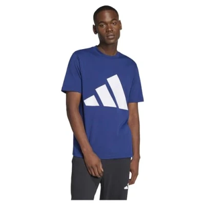 Abbildung von adidas Herren Essentials Big Logo Single Jersey Tee, Dark Blue/White, S