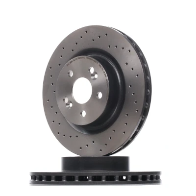 Abbildung von BREMBO COATED DISC LINE 09.8904.21 Bremsscheibe 312 28 5 gelocht/innenbel. beschichtet hochgekohlt mit Schrauben RENAULT: MEGANE 2