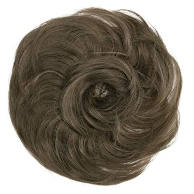 Abbildung von CAISHA Haargummi Bella Hochsteckfrisuren Haarteil Hochzeitfrisuren Voluminös Leicht Gewellt Hitzebeständige Kunstfaser DM17cm Hellbraun G8B