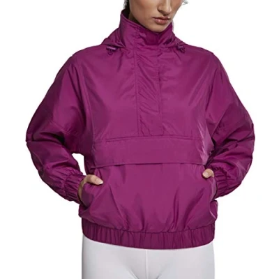 Abbildung von Urban Classics Damen Jacke Ladies Panel Pull Over Jacket, Violett (Viola 01725), Medium (Herstellergröße: M)