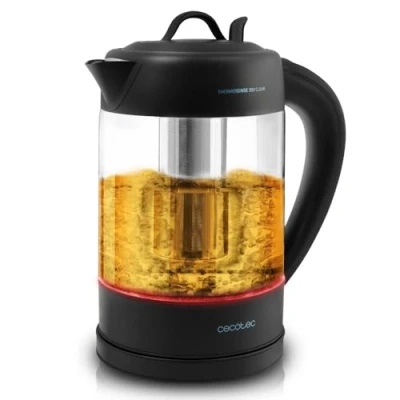 Abbildung von Cecotec Elektrischer Wasserkocher ThermoSense 1,7 Liter, Borosilikatglas, Frei von BPA, Basis 360 ª, Antikalkfilter, Dppeltes Sicherheitssystem,2200 W Leistung.
