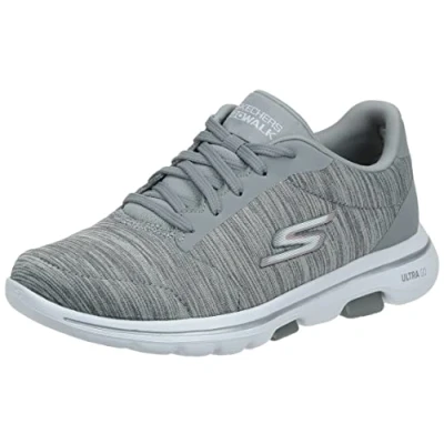 Abbildung von Skechers Women&#039;s Go Walk 5 True Trainers, Grey (Gray Textile/Trim Gry), 4.5 UK (37.5 EU)