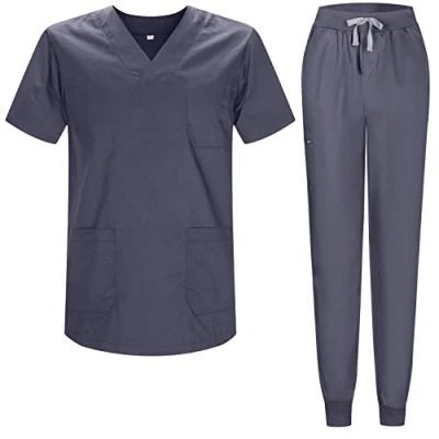 Abbildung von MISEMIYA Unisex Schrubb Set Medizinische Uniform mit Oberteil und Hose 817 8316 Small, Grau