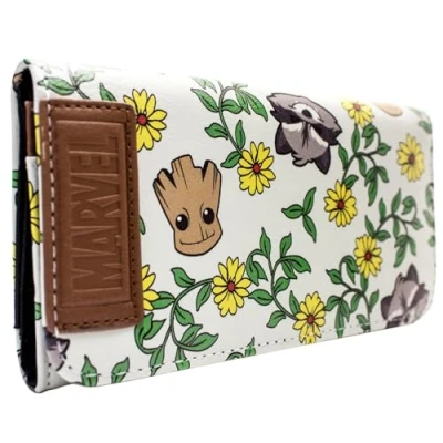 Abbildung von Guardians of the Galaxy Vol. 2 Baby Groot and Rocket Floral Grün Portemonnaie Geldbörse