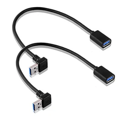 Abbildung von S SIENOC 30cm USB 3.0 Winkel Adapter 90 Grad Winkeladapter A Stecker zu Buchse kompatibel mit Allen Kabeln optimale Kabelführung (2 Stück up Kabel (A Buchse))